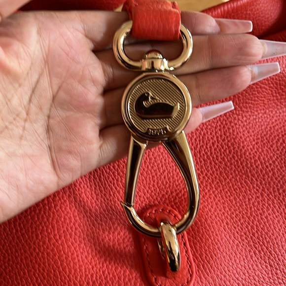 DOONEY AND BOURKE PEBBLE GRAIN ORANGE LOCK LOGO BAG - Picture 9 of 11